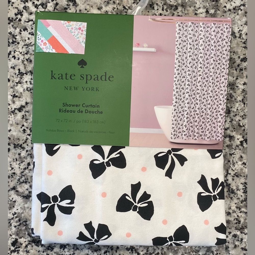 Kate Spade New York Shower Curtain Black Bows Dot